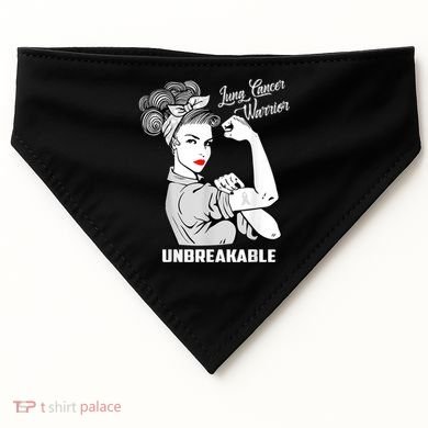 Lung Cancer Warrior Unbreakable Gift Awareness Gifgift USA-Made Doggie Bandana