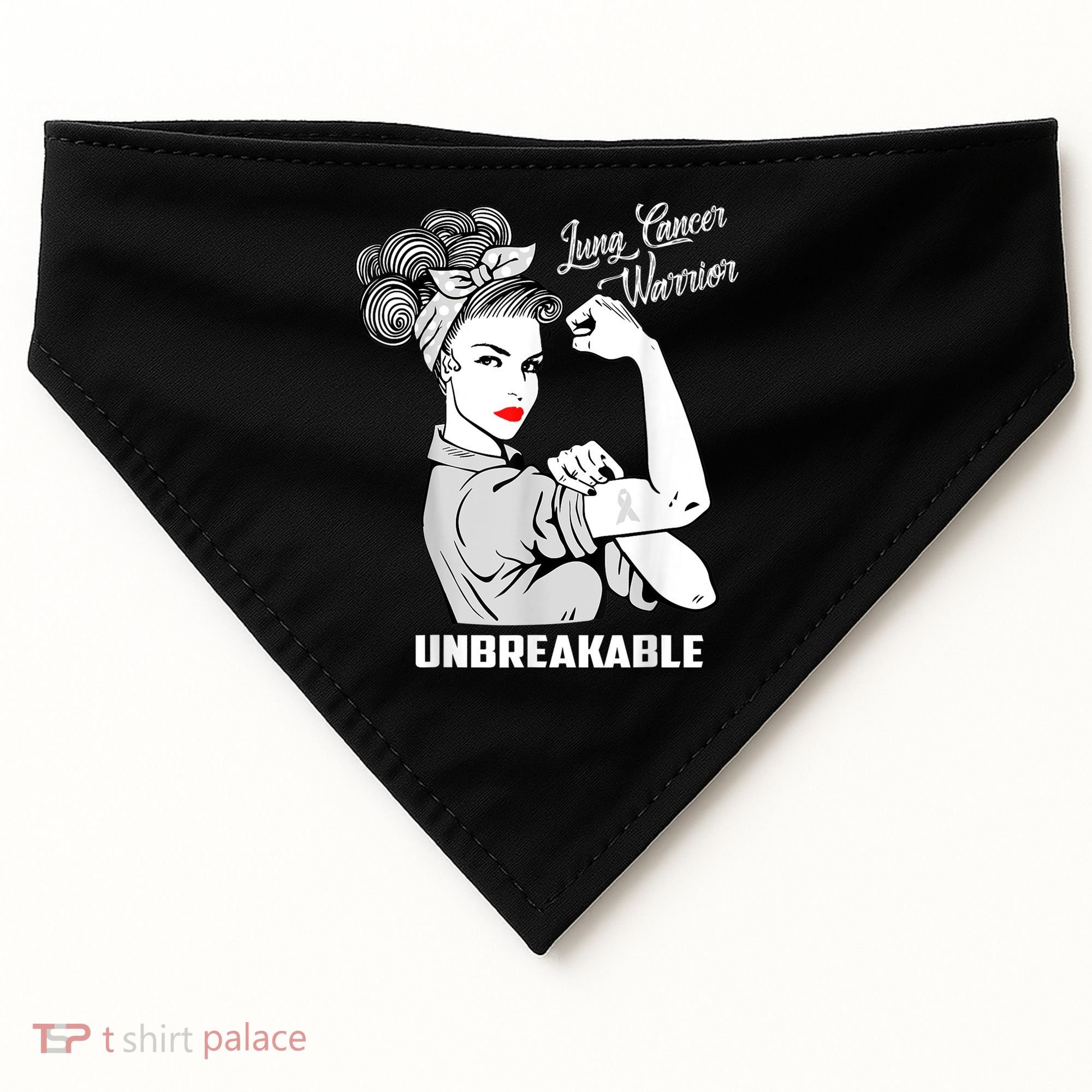 Lung Cancer Warrior Unbreakable Gift Awareness Gifgift USA-Made Doggie Bandana