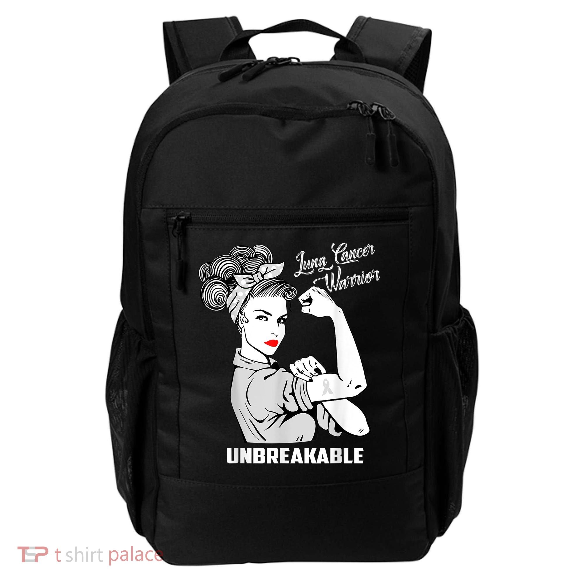 Lung Cancer Warrior Unbreakable Gift Awareness Gifgift Backpack