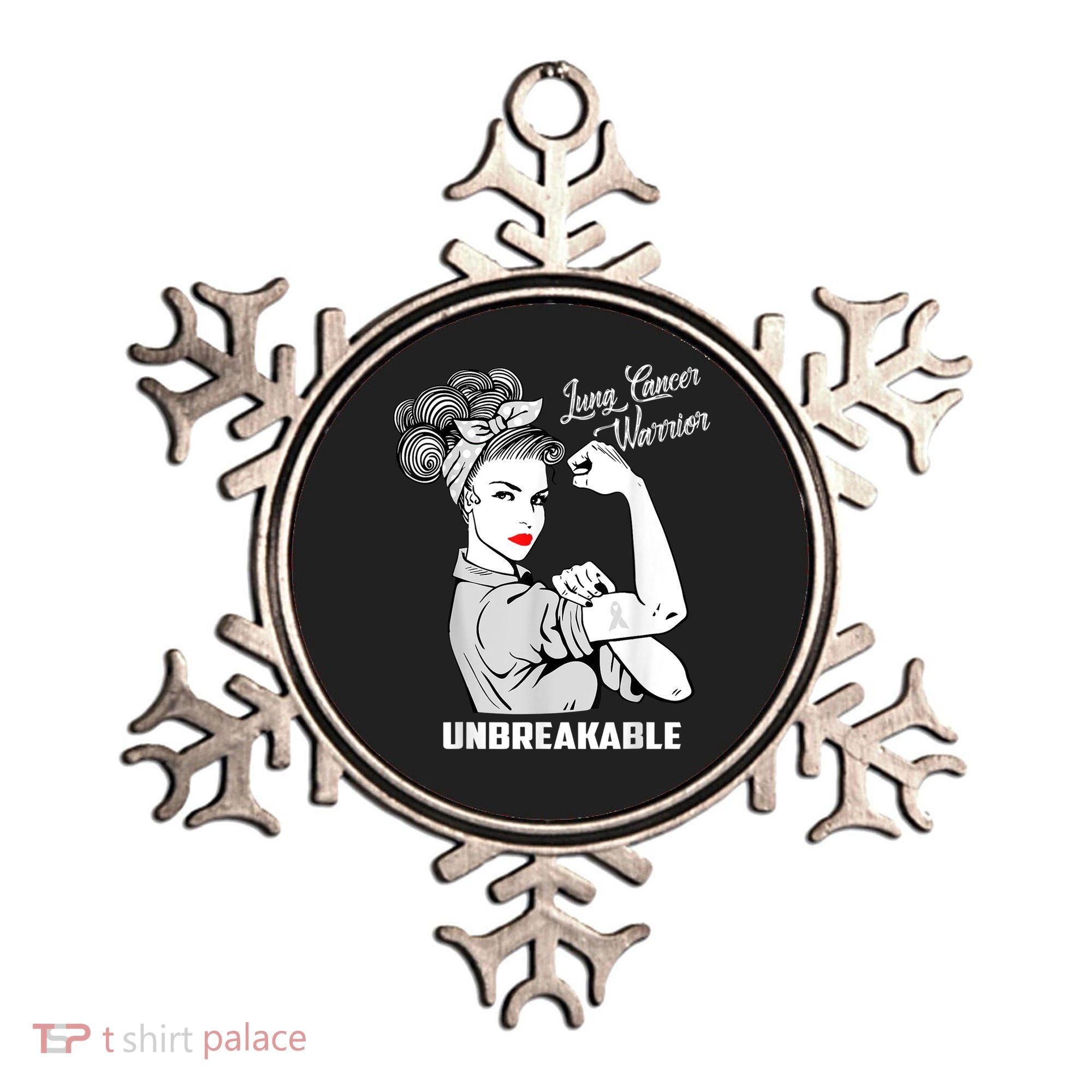 Lung Cancer Warrior Unbreakable Gift Awareness Gifgift Ornament