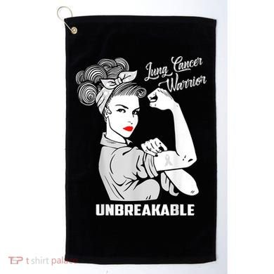 Lung Cancer Warrior Unbreakable Gift Awareness Gifgift Golf Towel