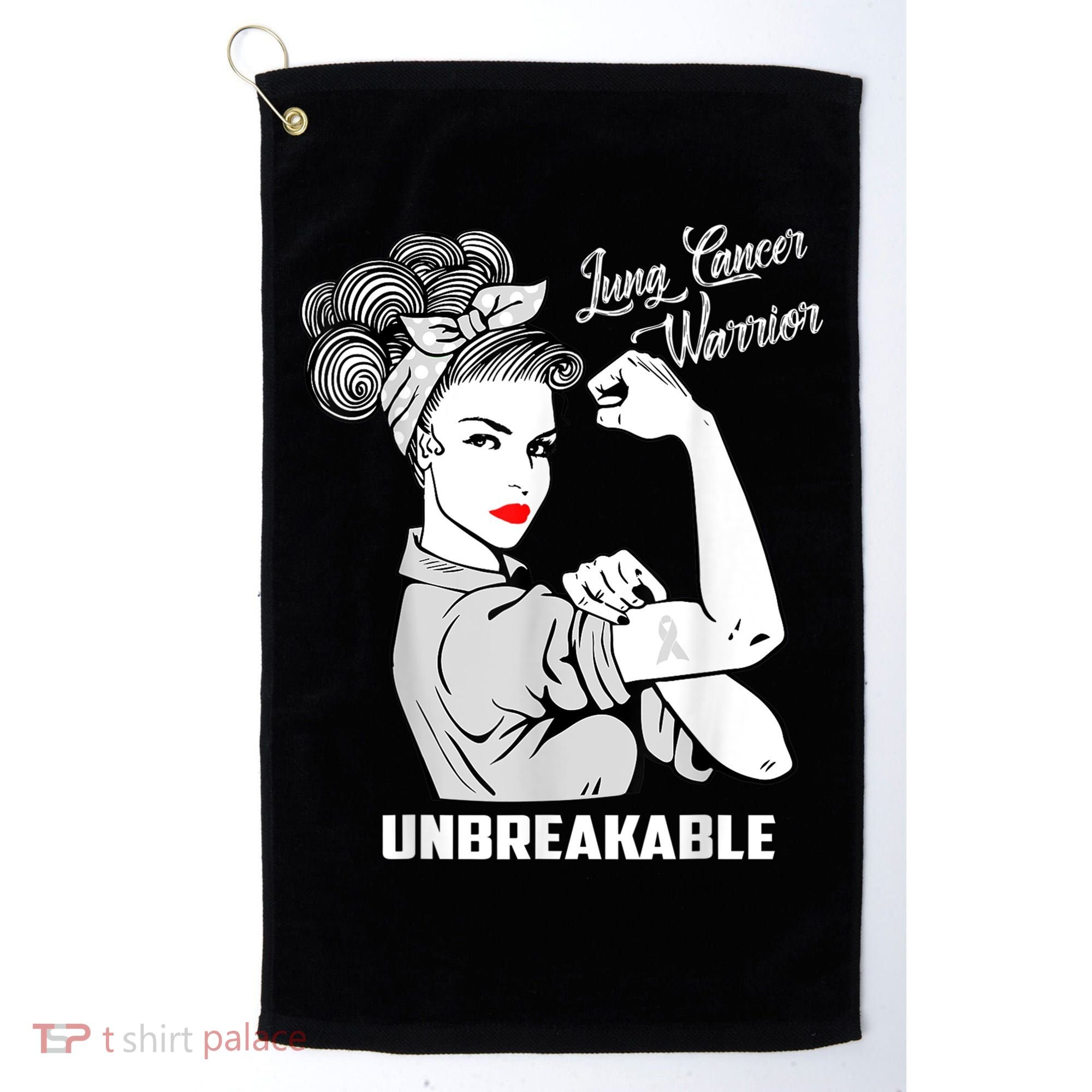 Lung Cancer Warrior Unbreakable Gift Awareness Gifgift Golf Towel