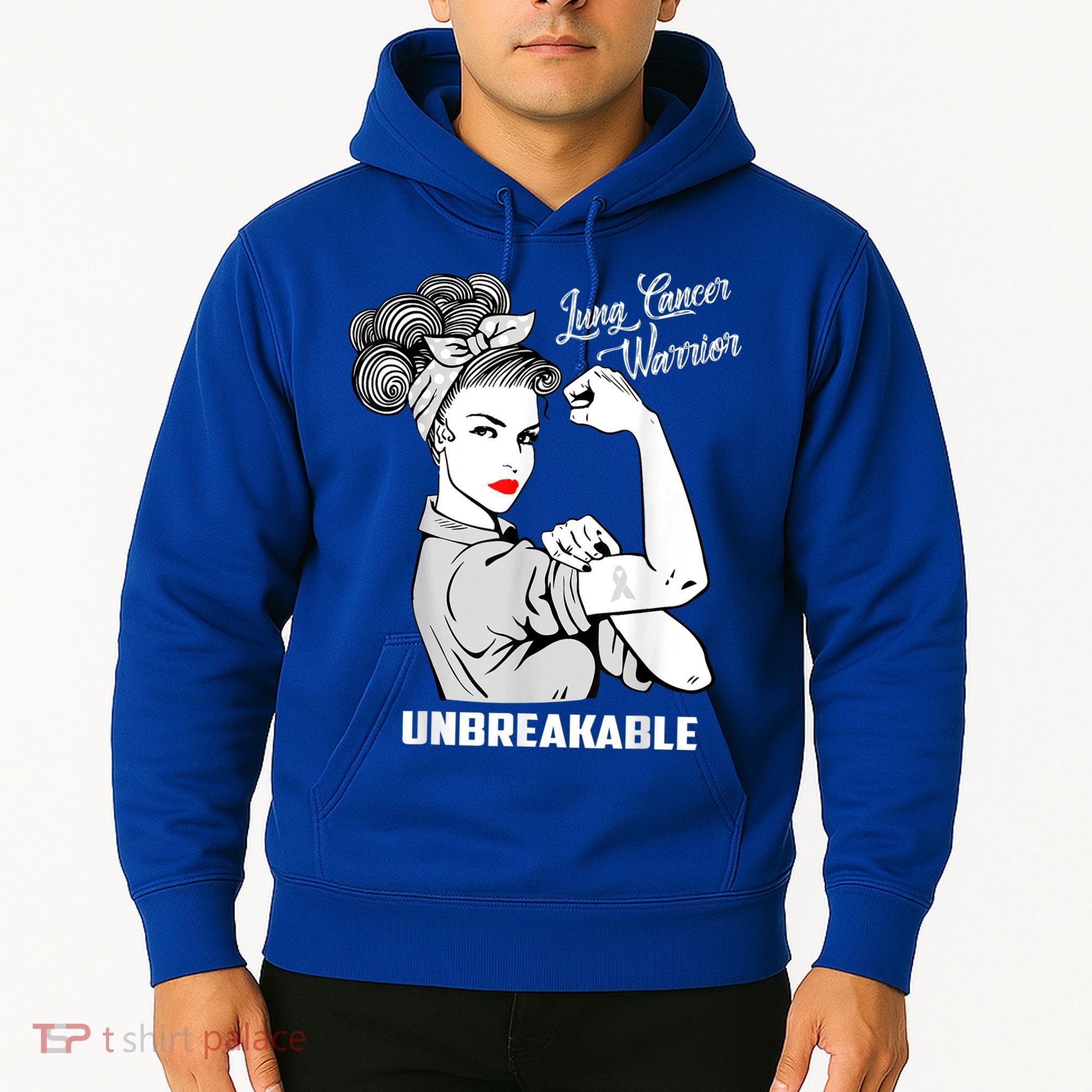 Lung Cancer Warrior Unbreakable Gift Awareness Gifgift Hoodie