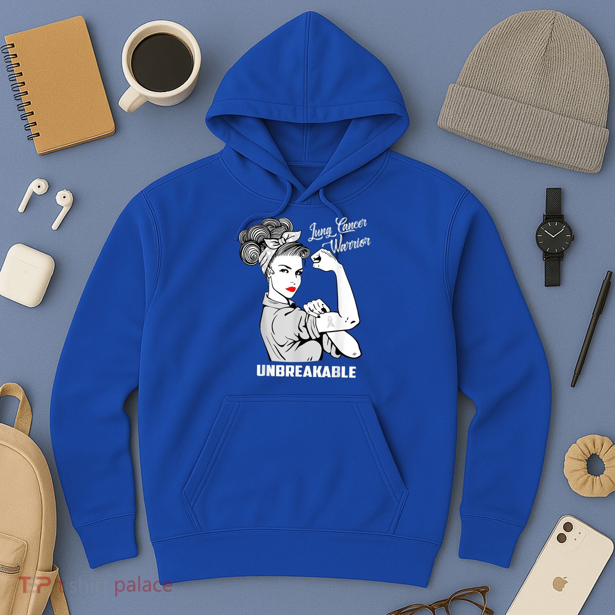 Lung Cancer Warrior Unbreakable Gift Awareness Gifgift Hoodie