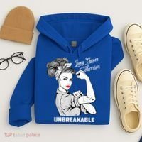 Lung Cancer Warrior Unbreakable Gift Awareness Gifgift Hoodie thumb 4