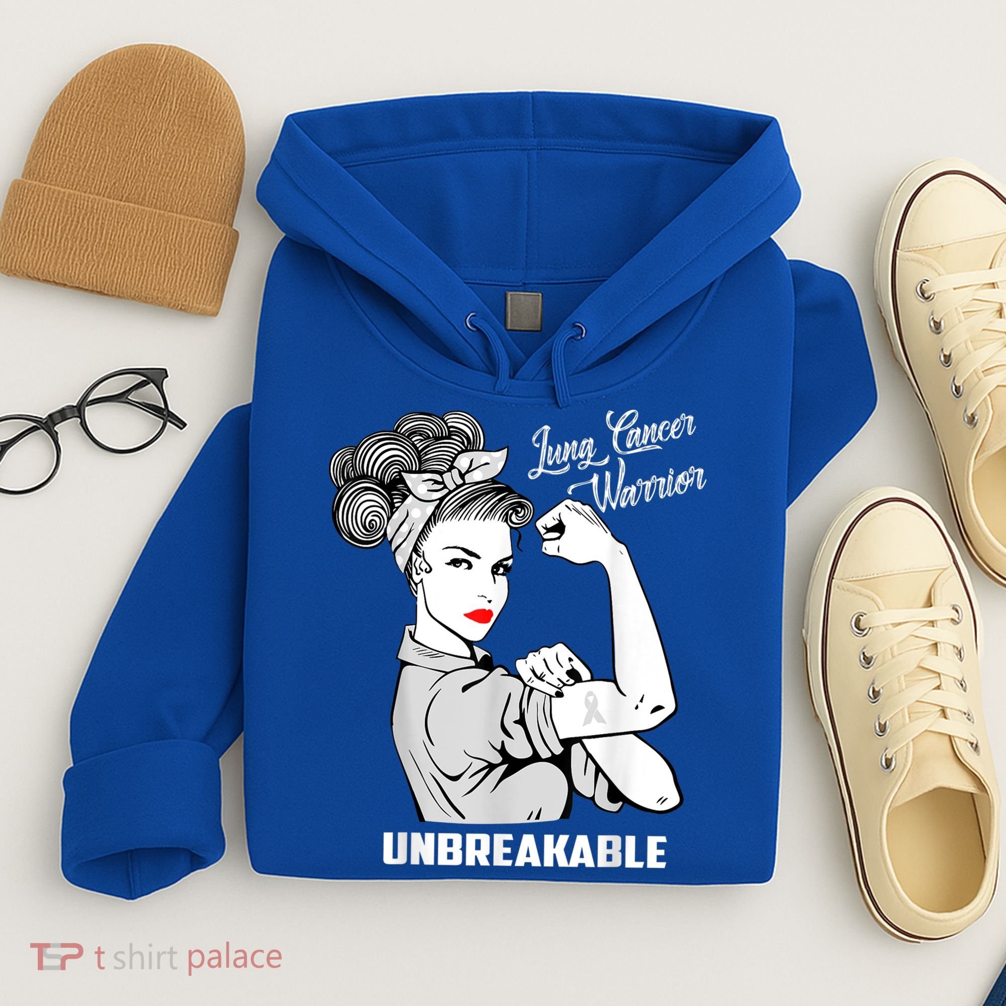 Lung Cancer Warrior Unbreakable Gift Awareness Gifgift Hoodie