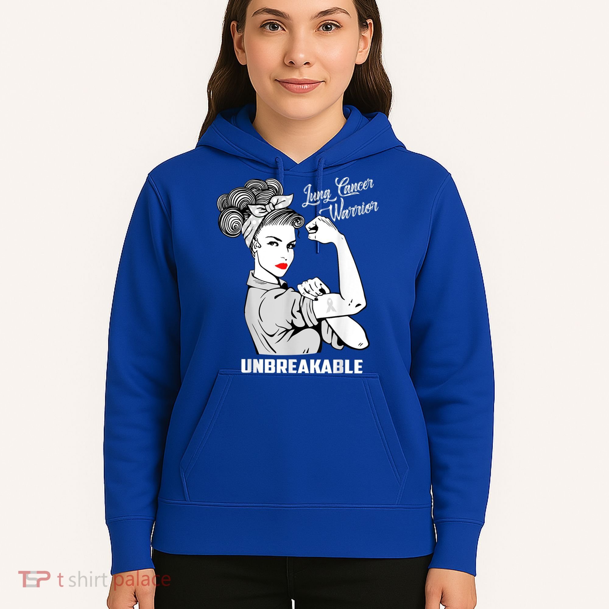 Lung Cancer Warrior Unbreakable Gift Awareness Gifgift Hoodie