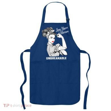 Lung Cancer Warrior Unbreakable Gift Awareness Gifgift Apron