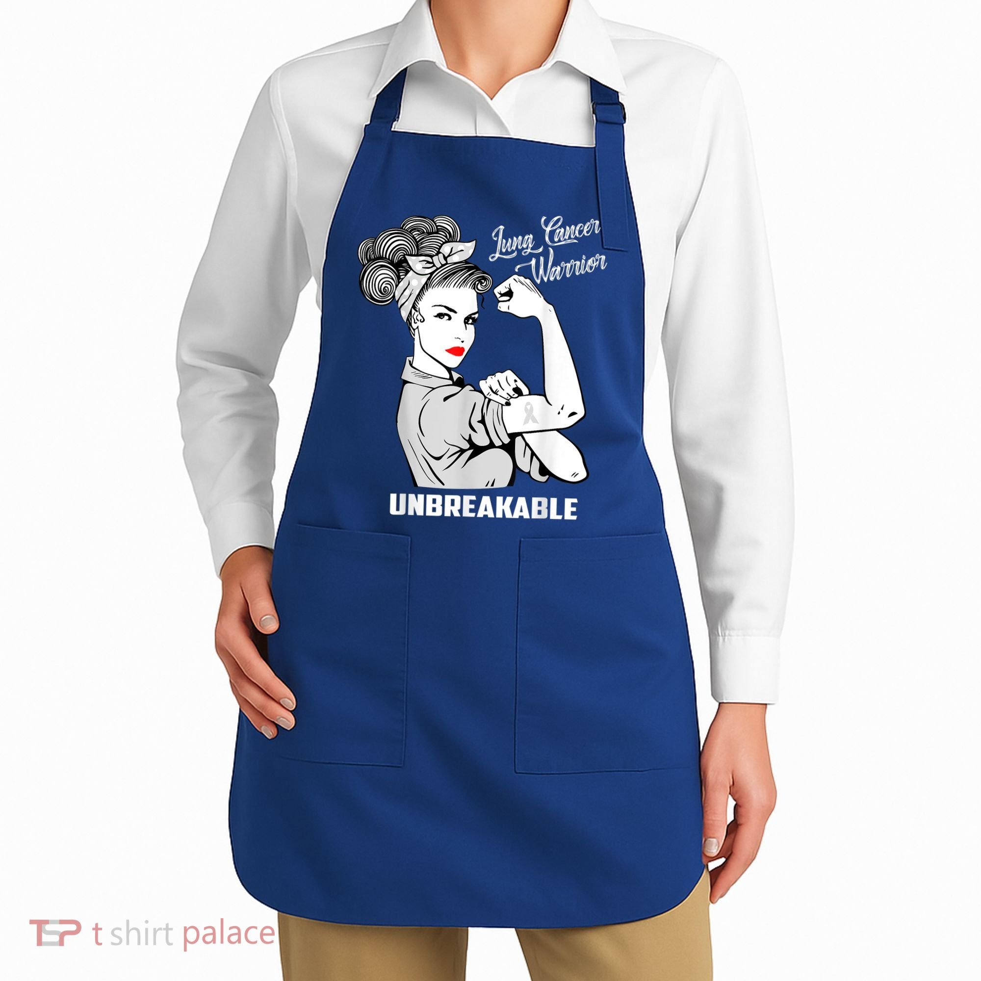Lung Cancer Warrior Unbreakable Gift Awareness Gifgift Apron