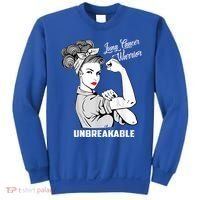 Lung Cancer Warrior Unbreakable Gift Awareness Gifgift Sweatshirt thumb 0