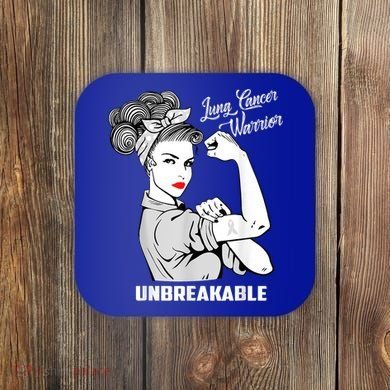 Lung Cancer Warrior Unbreakable Gift Awareness Gifgift Coaster