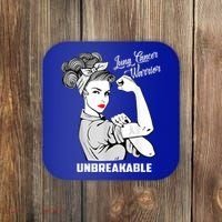 Lung Cancer Warrior Unbreakable Gift Awareness Gifgift Coaster thumb 0