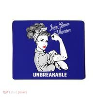 Lung Cancer Warrior Unbreakable Gift Awareness Gifgift Mousepad thumb 0