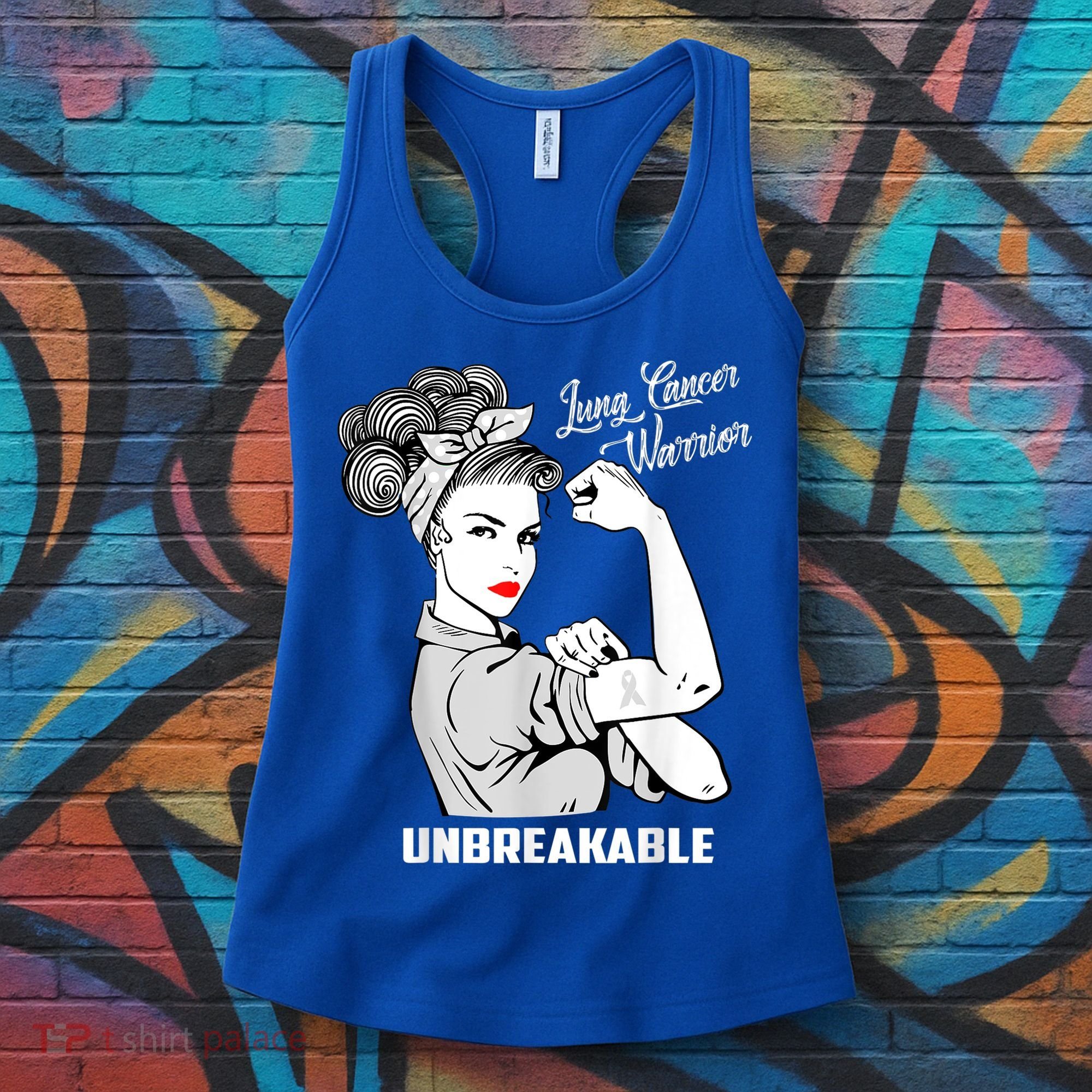 Lung Cancer Warrior Unbreakable Gift Awareness Gifgift Women's Tank Top