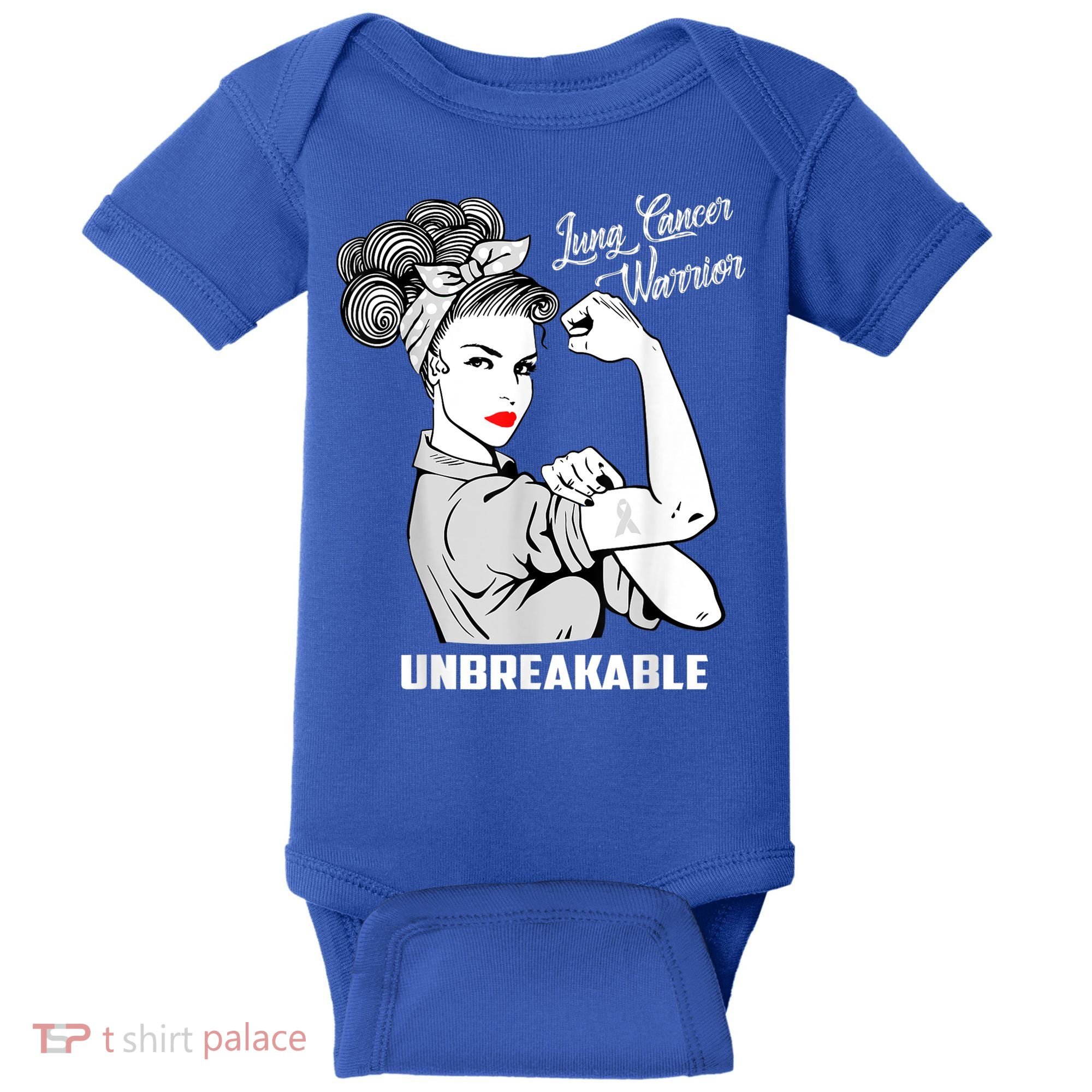 Lung Cancer Warrior Unbreakable Gift Awareness Gifgift Baby Bodysuit