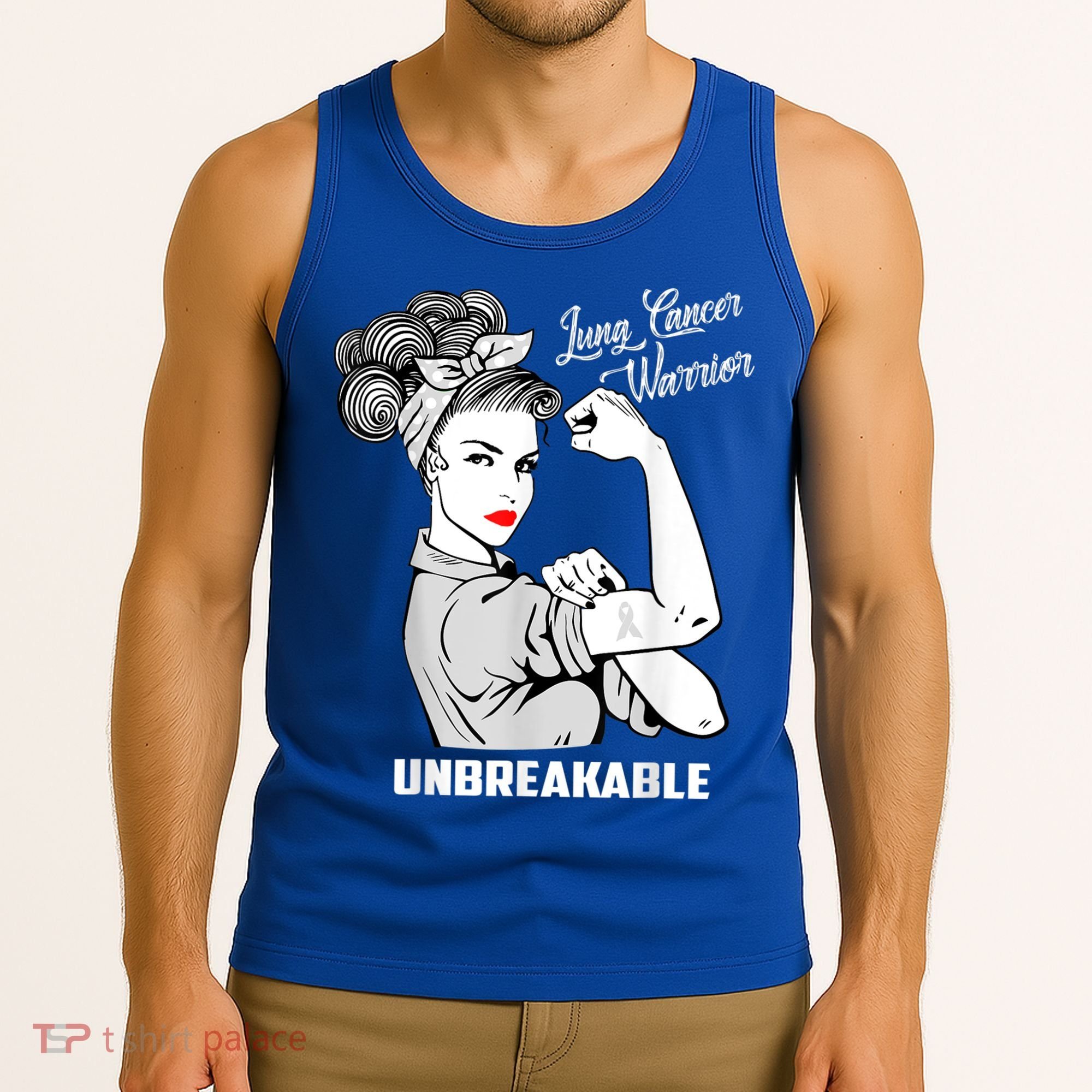 Lung Cancer Warrior Unbreakable Gift Awareness Gifgift Tank Top