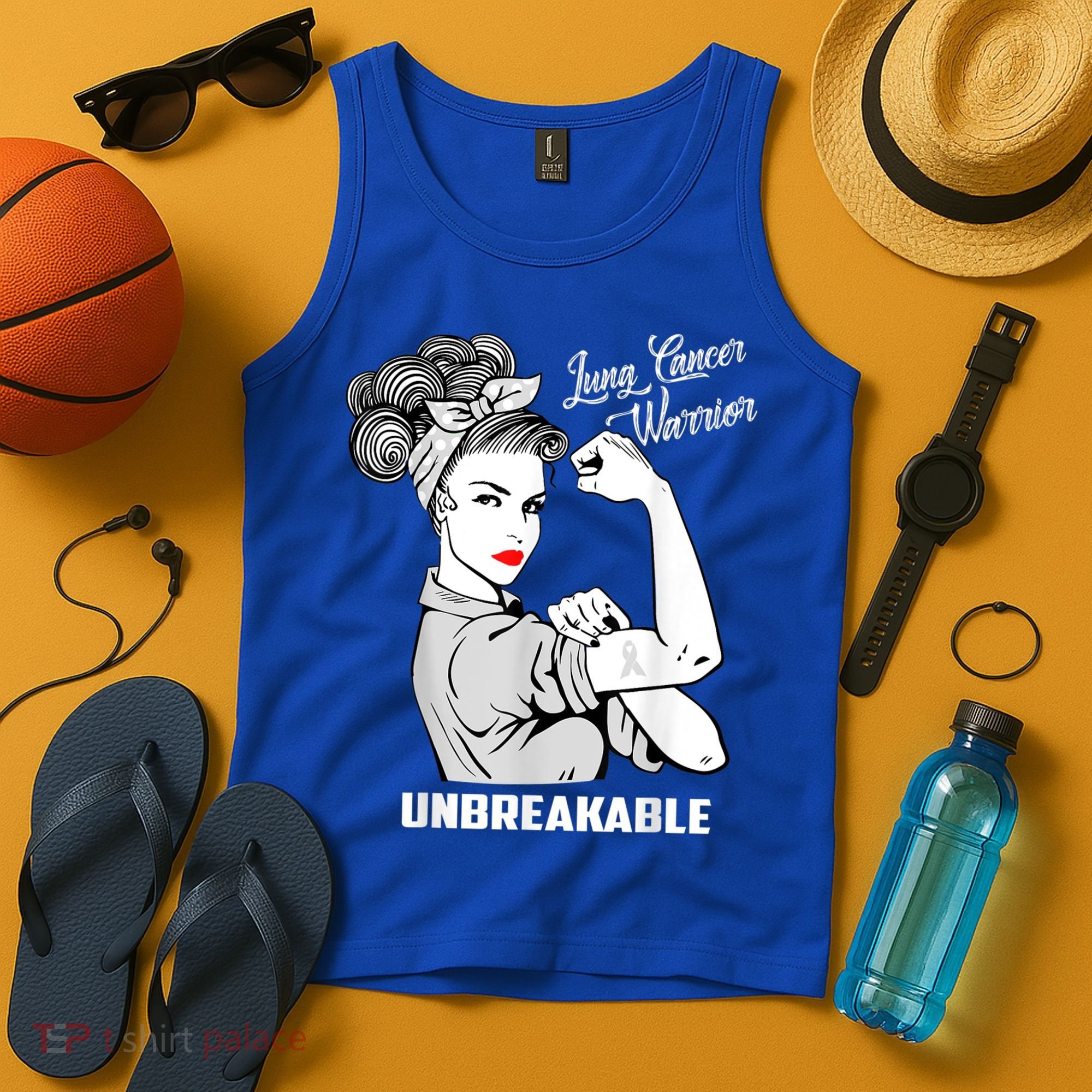 Lung Cancer Warrior Unbreakable Gift Awareness Gifgift Tank Top