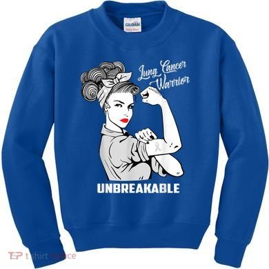 Lung Cancer Warrior Unbreakable Gift Awareness Gifgift Kids Sweatshirt