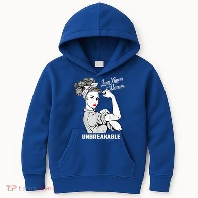 Lung Cancer Warrior Unbreakable Gift Awareness Gifgift Kids Hoodie