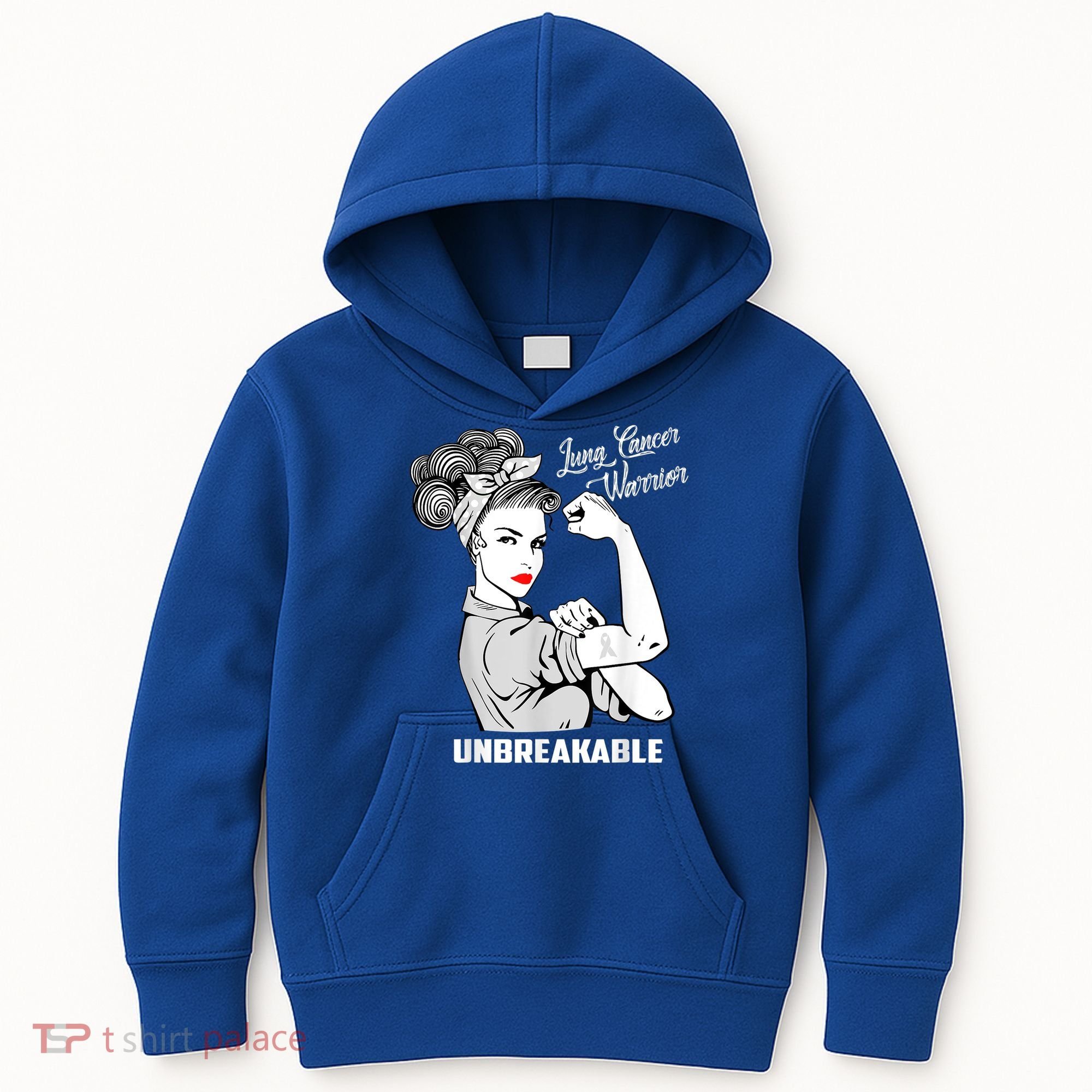 Lung Cancer Warrior Unbreakable Gift Awareness Gifgift Kids Hoodie