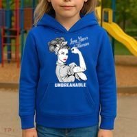 Lung Cancer Warrior Unbreakable Gift Awareness Gifgift Kids Hoodie thumb 3