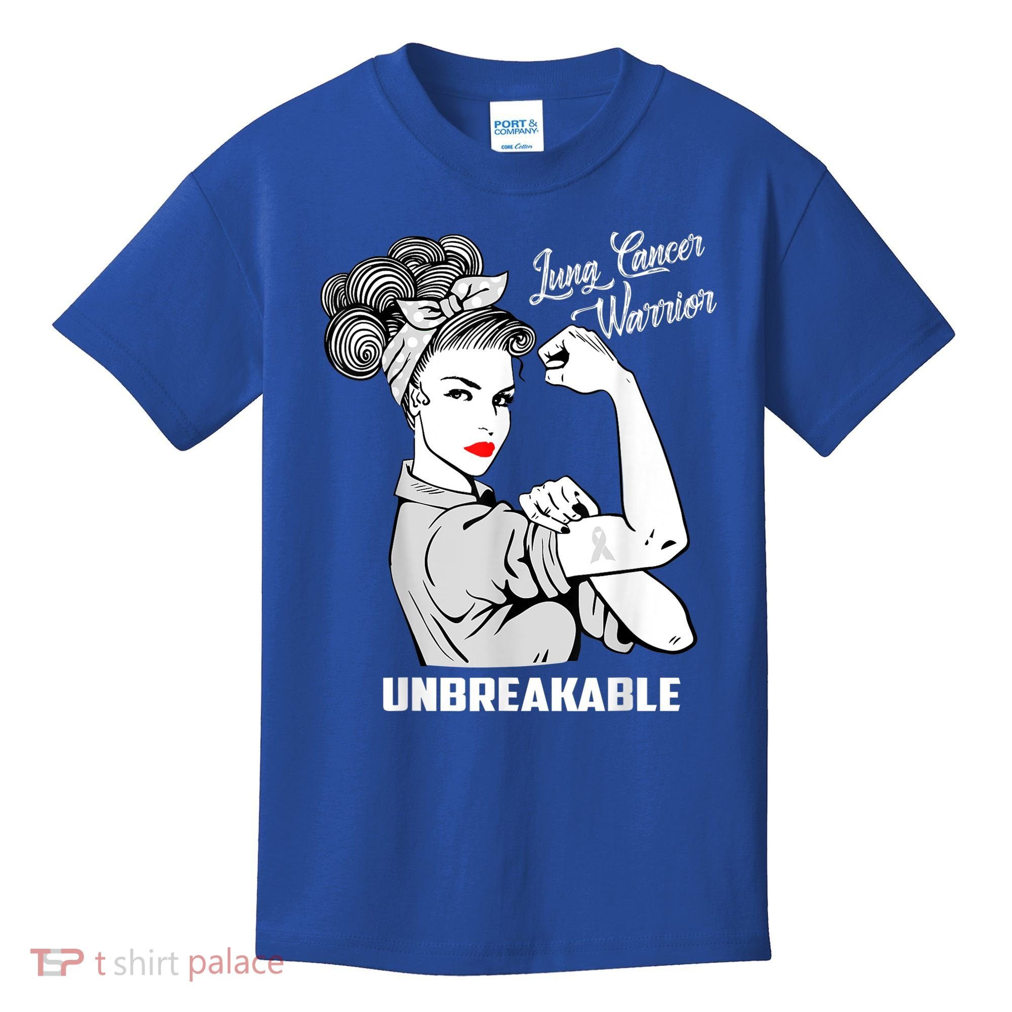 Lung Cancer Warrior Unbreakable Gift Awareness Gifgift Kids T-Shirt