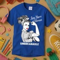 Lung Cancer Warrior Unbreakable Gift Awareness Gifgift Kids T-Shirt thumb 3