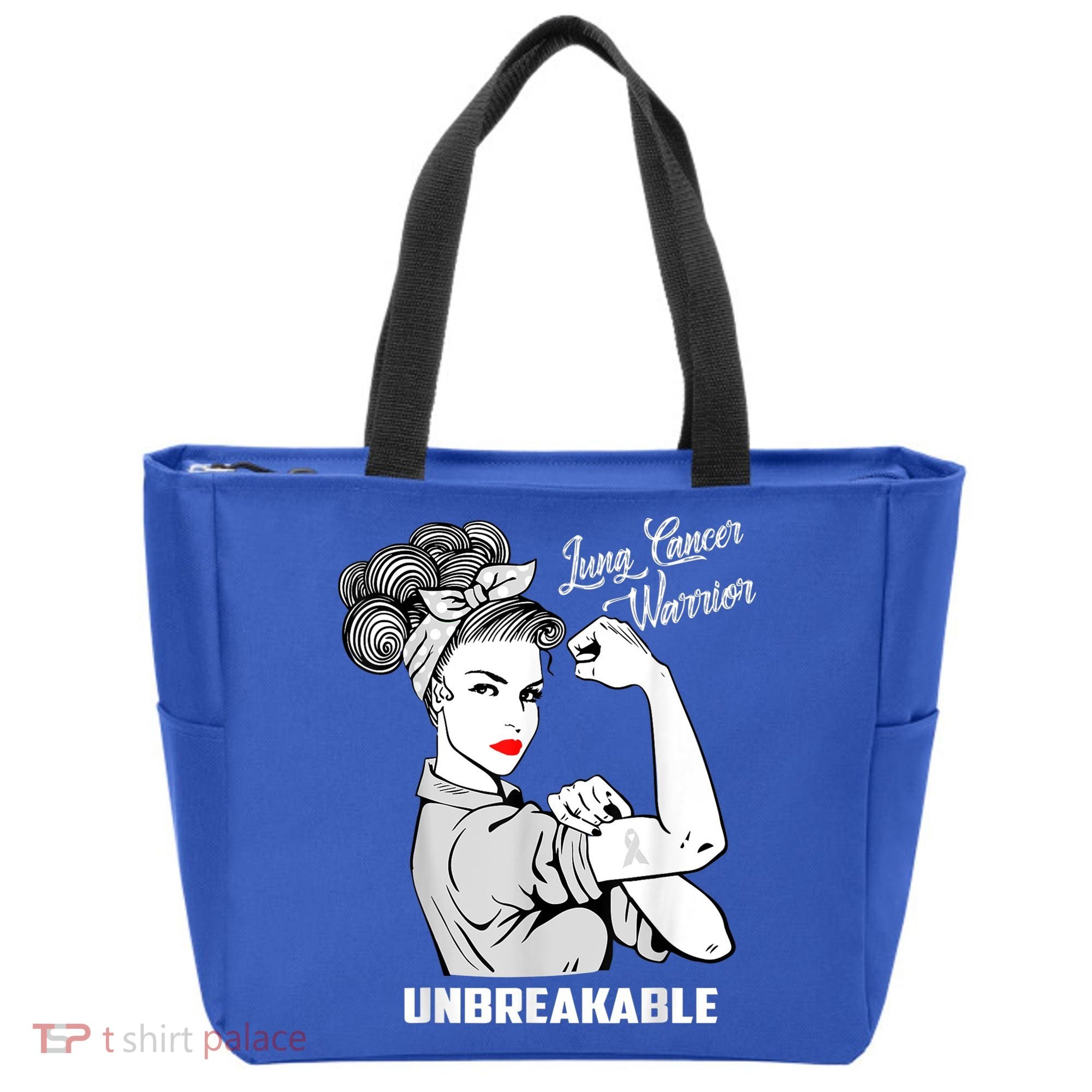 Lung Cancer Warrior Unbreakable Gift Awareness Gifgift Tote Bag
