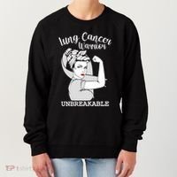 Lung Cancer Warrior Unbreakable Strong Awareness Gift Women's Sweatshirt thumb 0