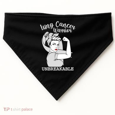Lung Cancer Warrior Unbreakable Strong Awareness Gift USA-Made Doggie Bandana