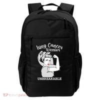 Lung Cancer Warrior Unbreakable Strong Awareness Gift Backpack thumb 0
