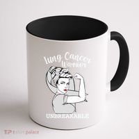 Lung Cancer Warrior Unbreakable Strong Awareness Gift Coffee Mug thumb 1
