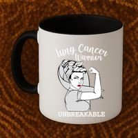 Lung Cancer Warrior Unbreakable Strong Awareness Gift Coffee Mug thumb 2