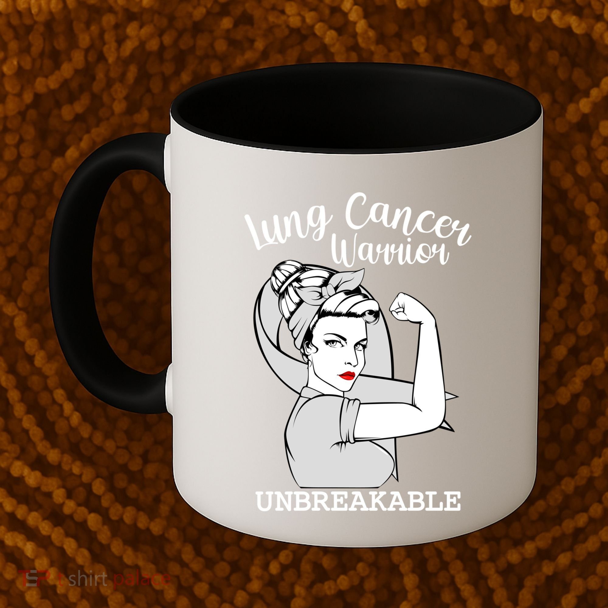 Lung Cancer Warrior Unbreakable Strong Awareness Gift Coffee Mug