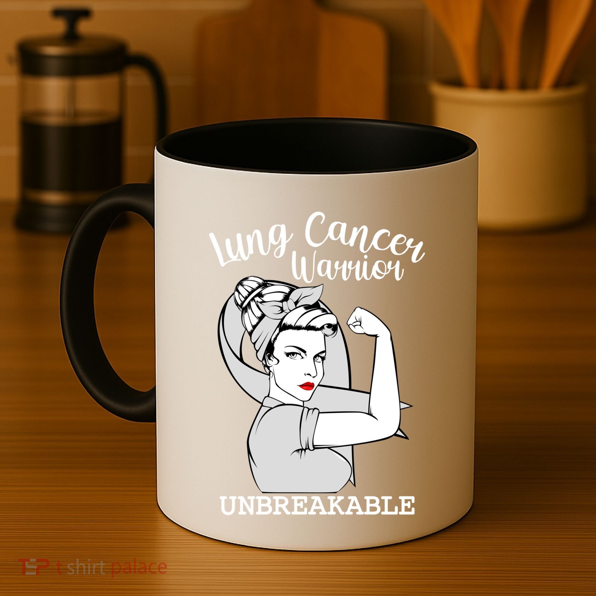 Lung Cancer Warrior Unbreakable Strong Awareness Gift Coffee Mug