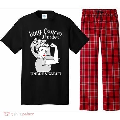 Lung Cancer Warrior Unbreakable Strong Awareness Gift Pajama Set