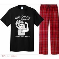 Lung Cancer Warrior Unbreakable Strong Awareness Gift Pajama Set thumb 0