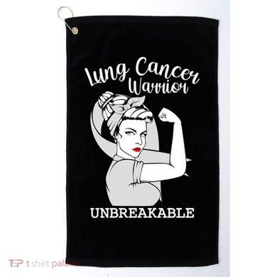 Lung Cancer Warrior Unbreakable Strong Awareness Gift Golf Towel