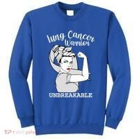 Lung Cancer Warrior Unbreakable Strong Awareness Gift Sweatshirt thumb 0