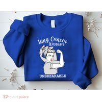 Lung Cancer Warrior Unbreakable Strong Awareness Gift Sweatshirt thumb 2
