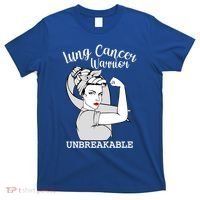 Lung Cancer Warrior Unbreakable Strong Awareness Gift T-Shirt thumb 0