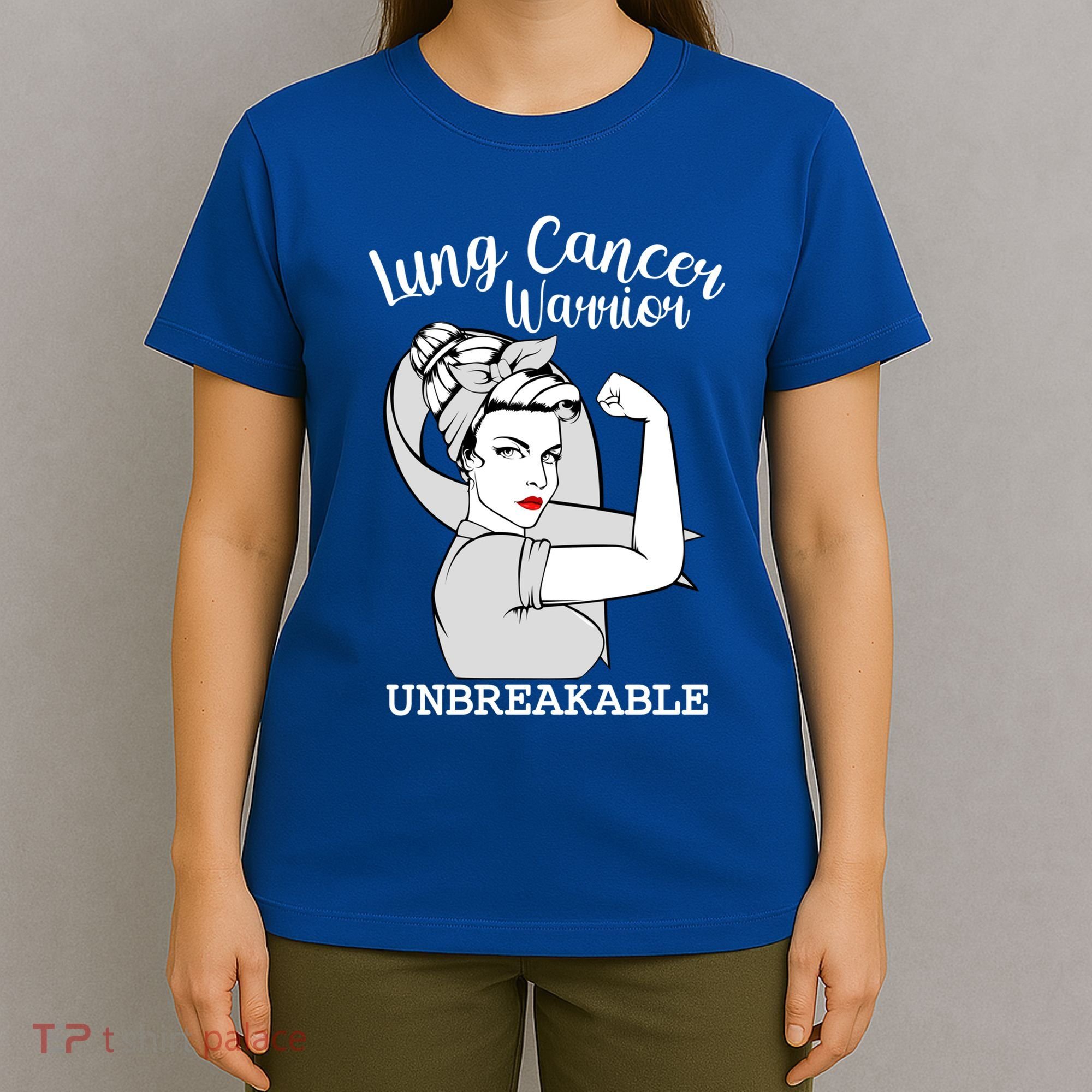Lung Cancer Warrior Unbreakable Strong Awareness Gift T-Shirt