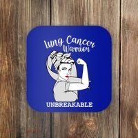 Lung Cancer Warrior Unbreakable Strong Awareness Gift Coaster thumb 0