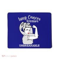 Lung Cancer Warrior Unbreakable Strong Awareness Gift Mousepad thumb 0