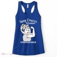 Lung Cancer Warrior Unbreakable Strong Awareness Gift Women's Tank Top thumb 0