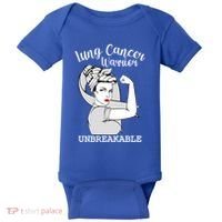 Lung Cancer Warrior Unbreakable Strong Awareness Gift Baby Bodysuit thumb 0