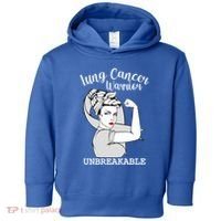 Lung Cancer Warrior Unbreakable Strong Awareness Gift Toddler Hoodie thumb 0