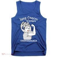 Lung Cancer Warrior Unbreakable Strong Awareness Gift Tank Top thumb 0