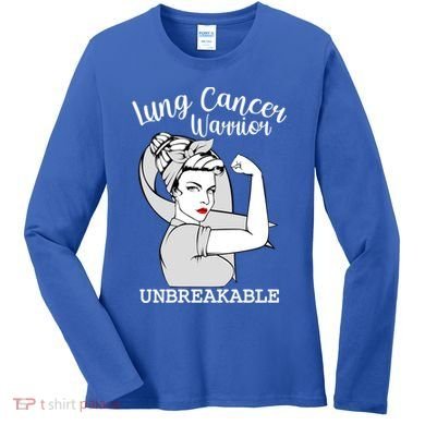 Lung Cancer Warrior Unbreakable Strong Awareness Gift Women's Long Sleeve Shirt