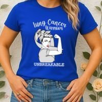 Lung Cancer Warrior Unbreakable Strong Awareness Gift Women's T-Shirt thumb 2